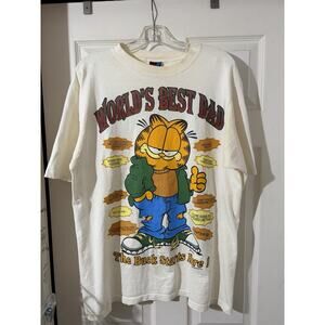 Garfield World’s Best Dad Shirt Sz L Cartoon Cat Jim Davis